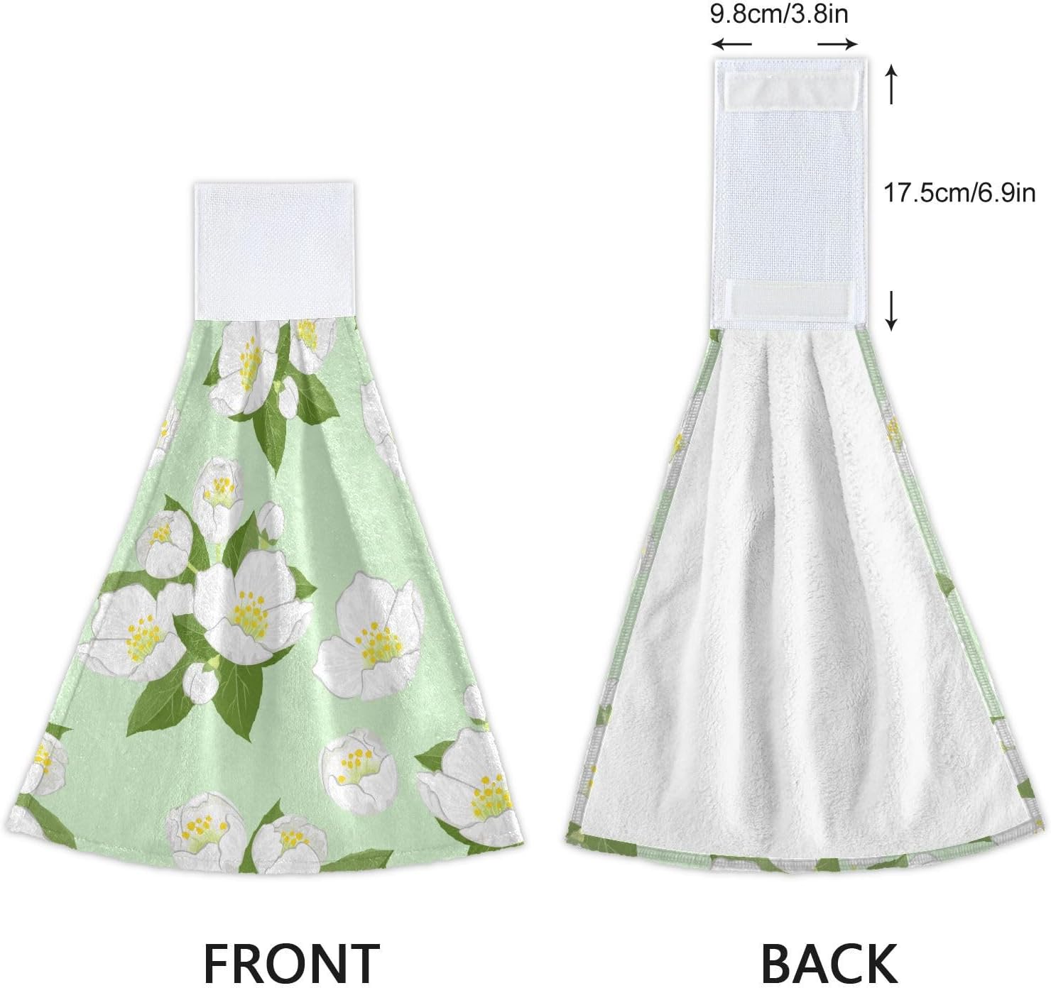 Jasmine Flowers Pattern Kitchen Towels Hand Towel Fast Drying 2 Pieces
