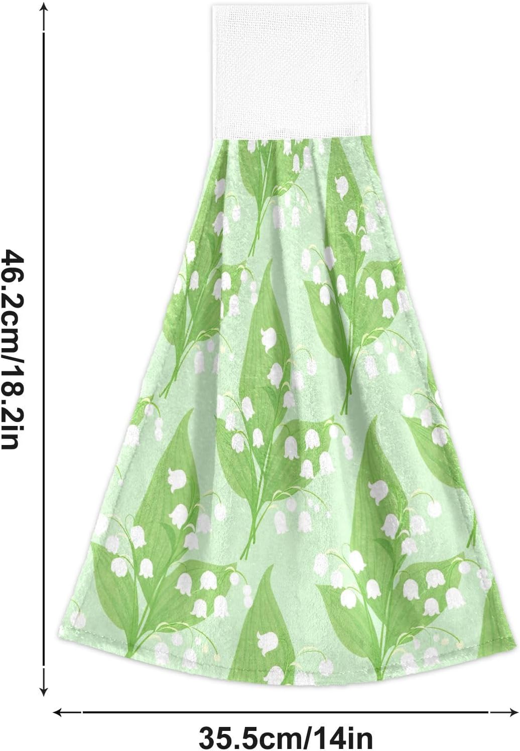 RPLIFE Lily of Valley Green Dish Towel Set of 2