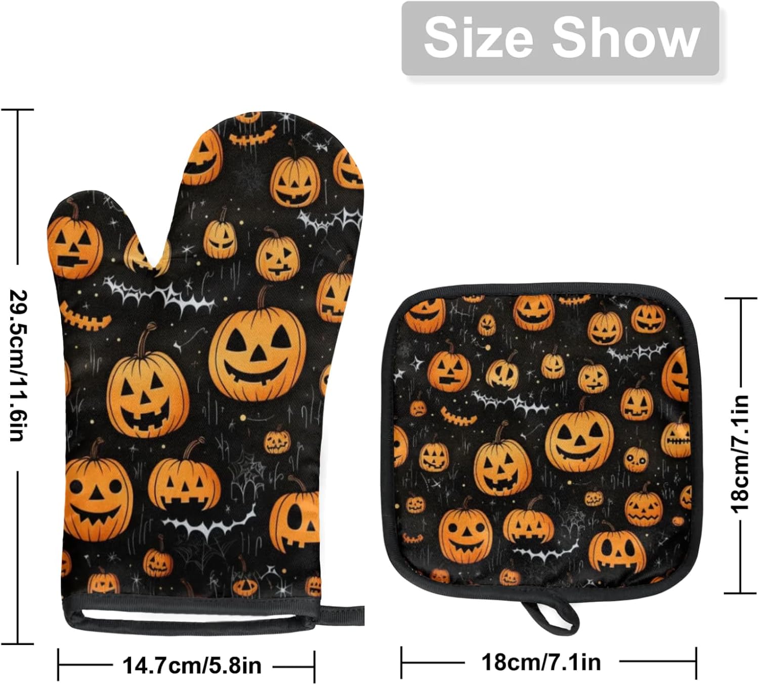 Aglebo Halloween Spider Web Oven Mitts Set of 2