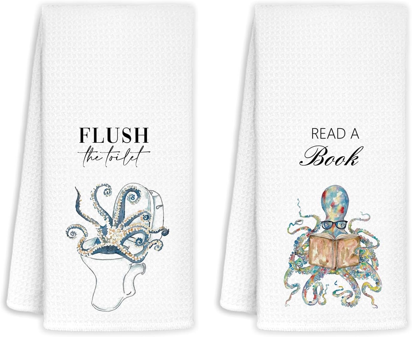 Funny Octopus Bath Towel Set of 2 - 16x24in