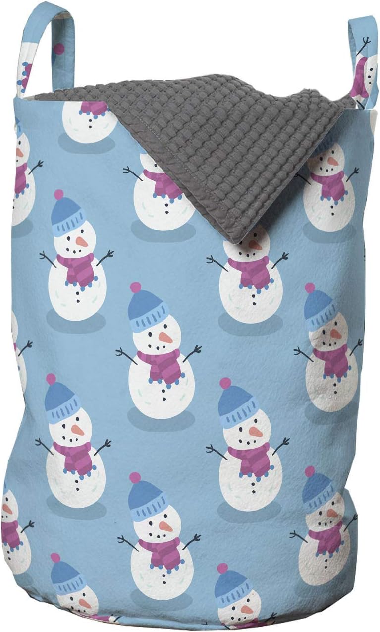 Ambesonne Winter Laundry Bag with Snowman Design