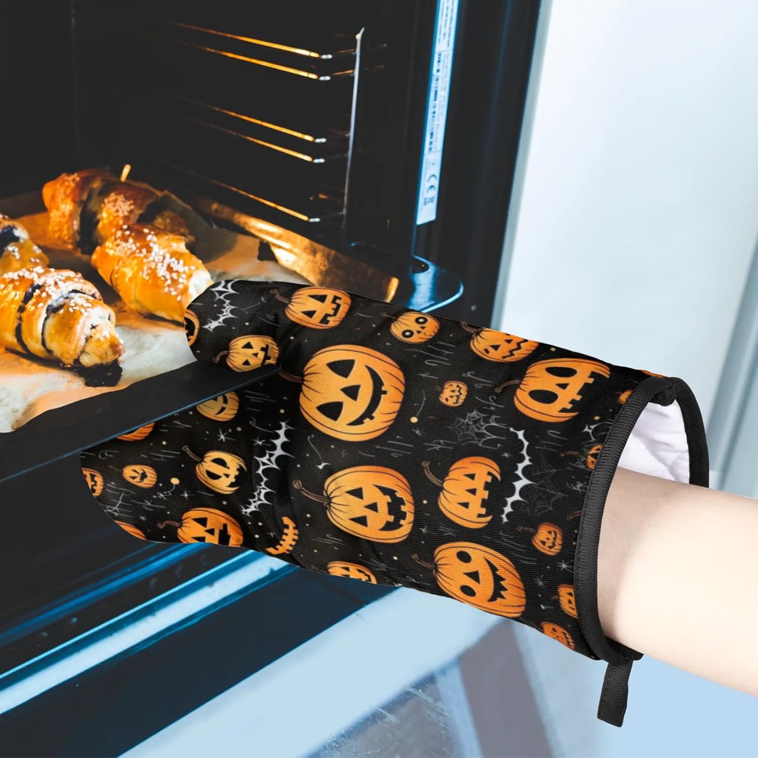 Aglebo Halloween Spider Web Oven Mitts Set of 2