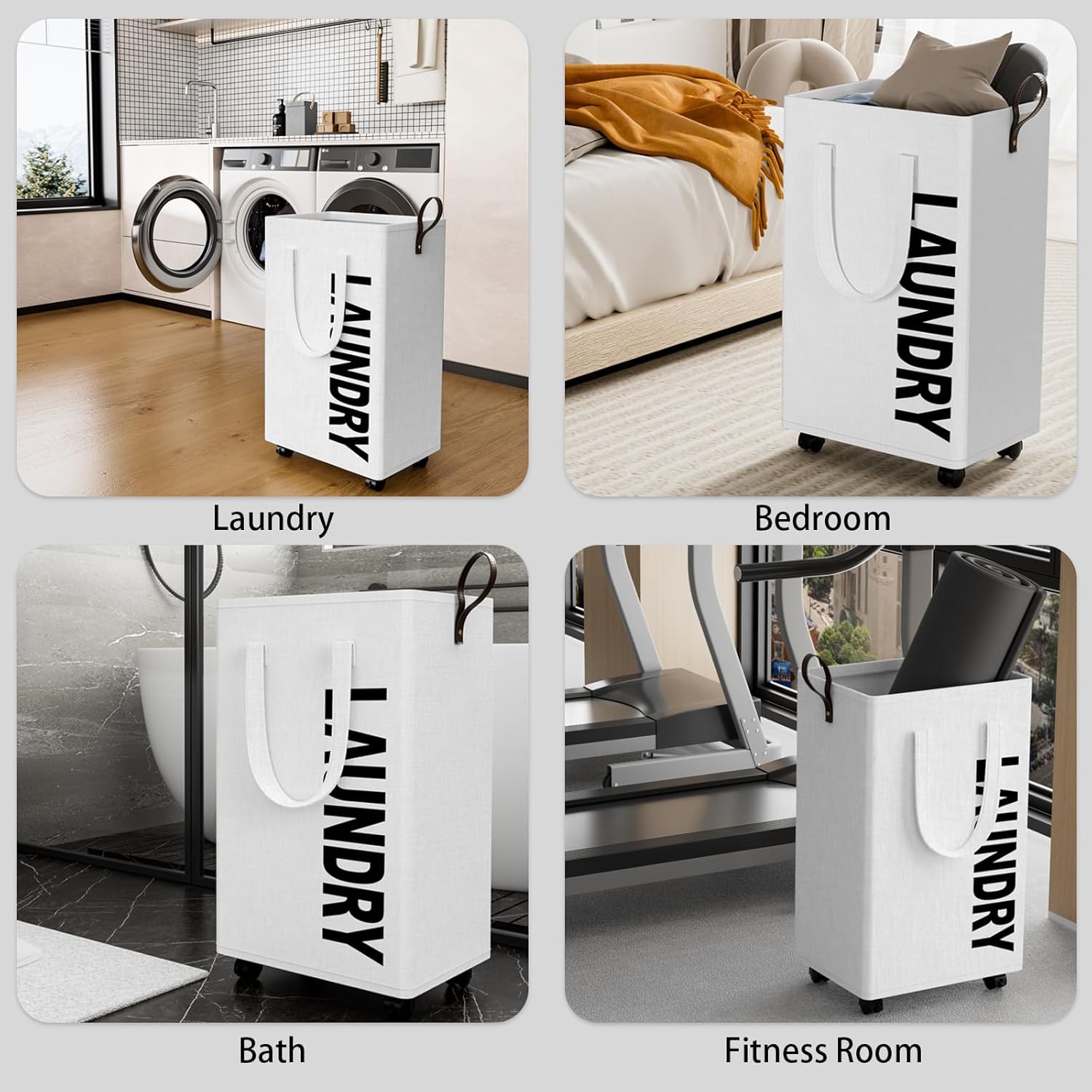 HomeHacks 75L Rolling Laundry Basket with Wheels 1