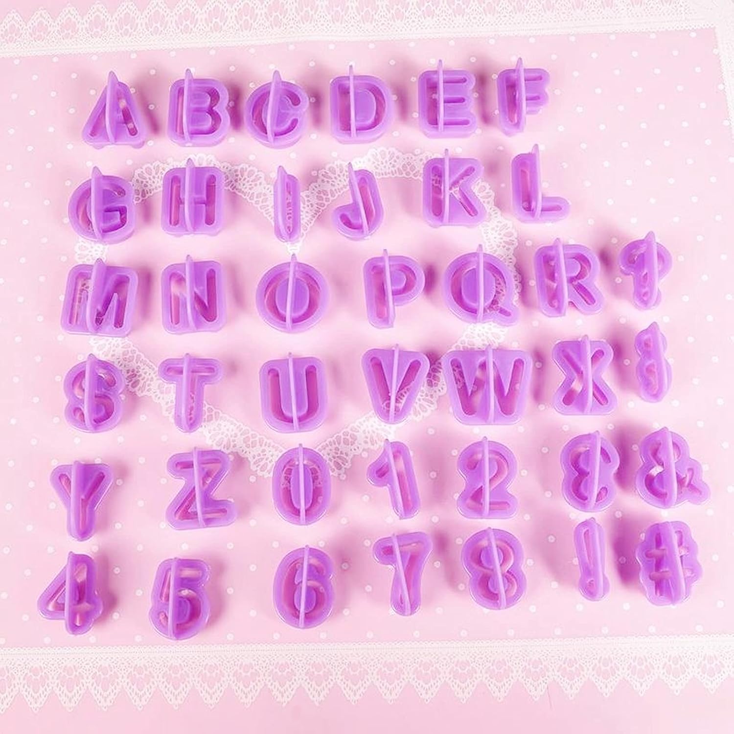 Alvinlite 40-Pcs Fondant Letter Number Cutter Set