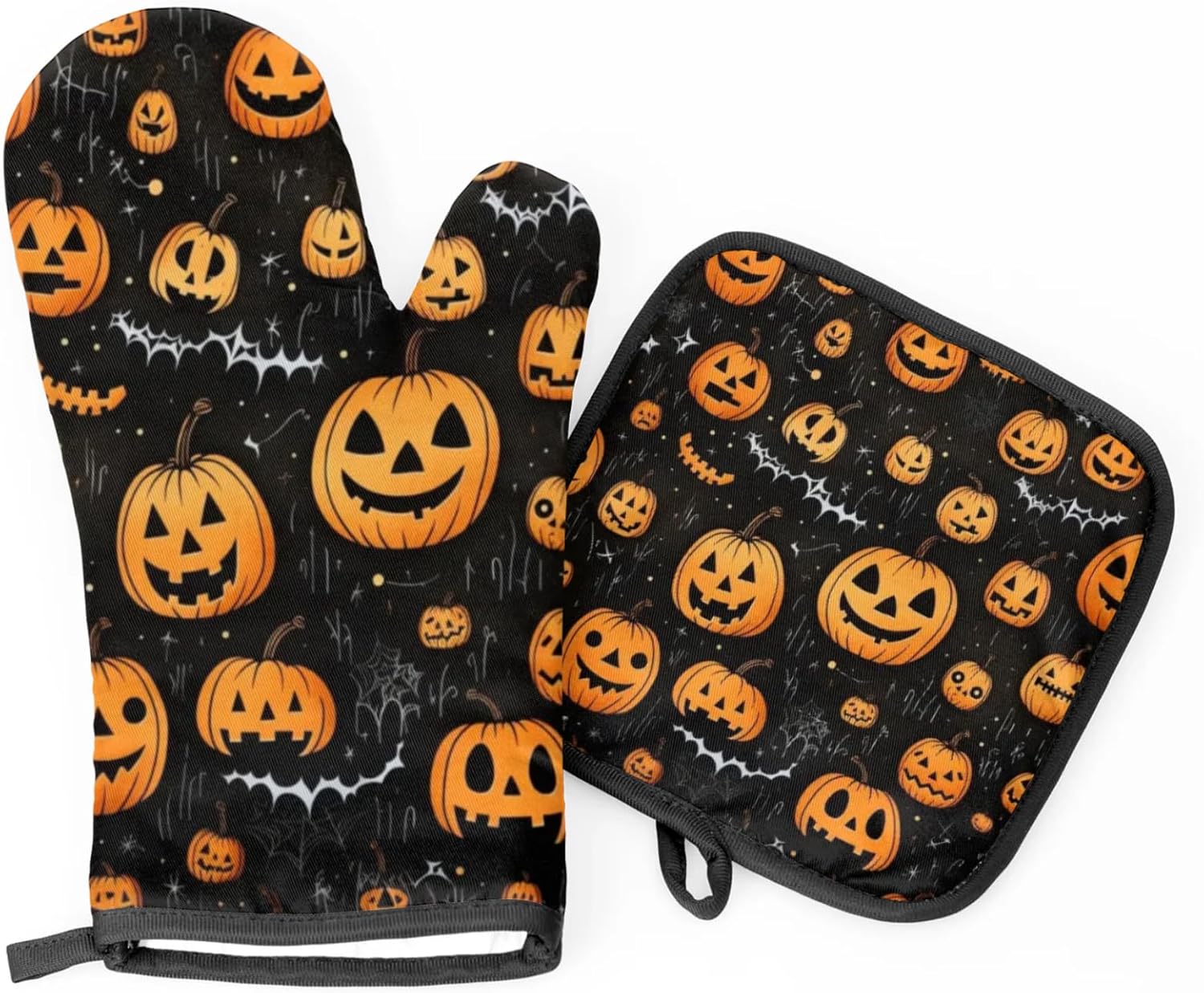 Aglebo Halloween Spider Web Oven Mitts Set of 2