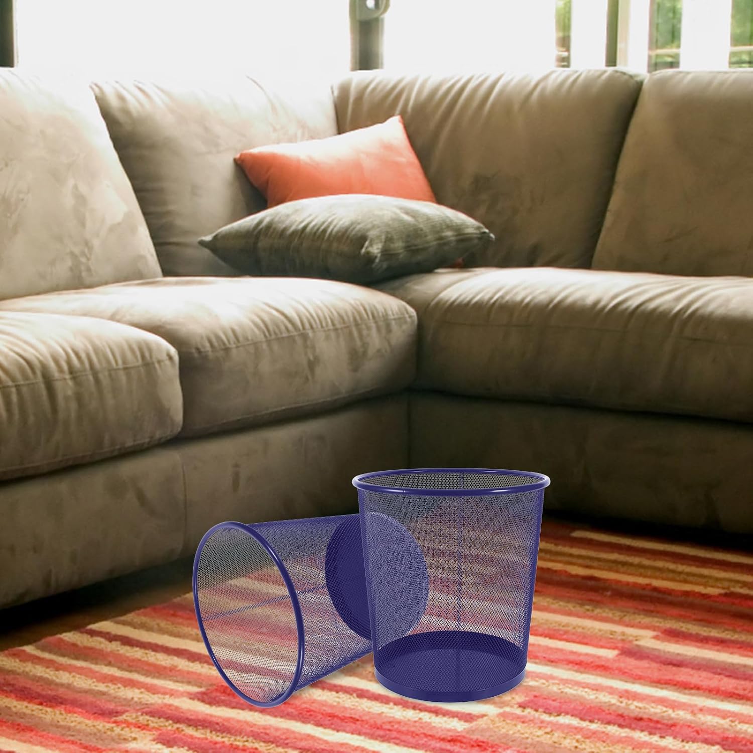 PRETYZOOM 3 Gallon Mesh Trash Can Open Top Waste Basket