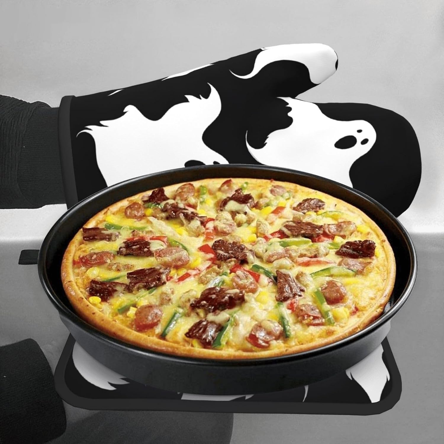 DCEHGEW Halloween Goth Oven Mitts Pot Holders Set