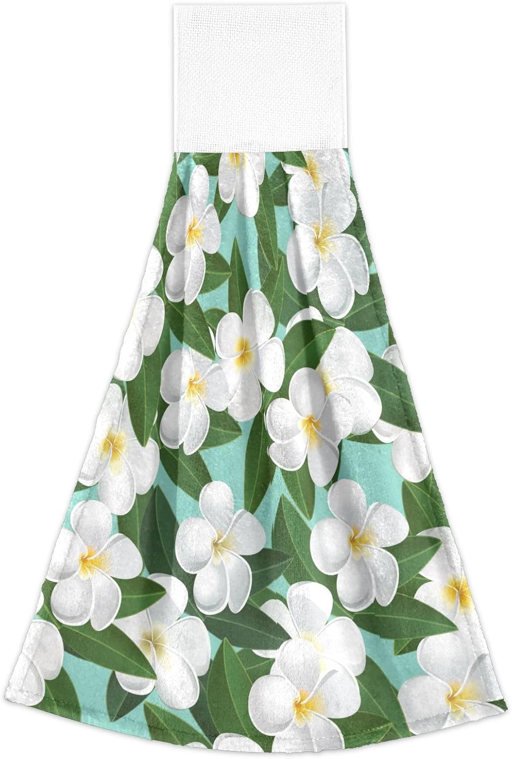OTVEE Plumeria Flowers Pattern Dish Towels 2 Pieces