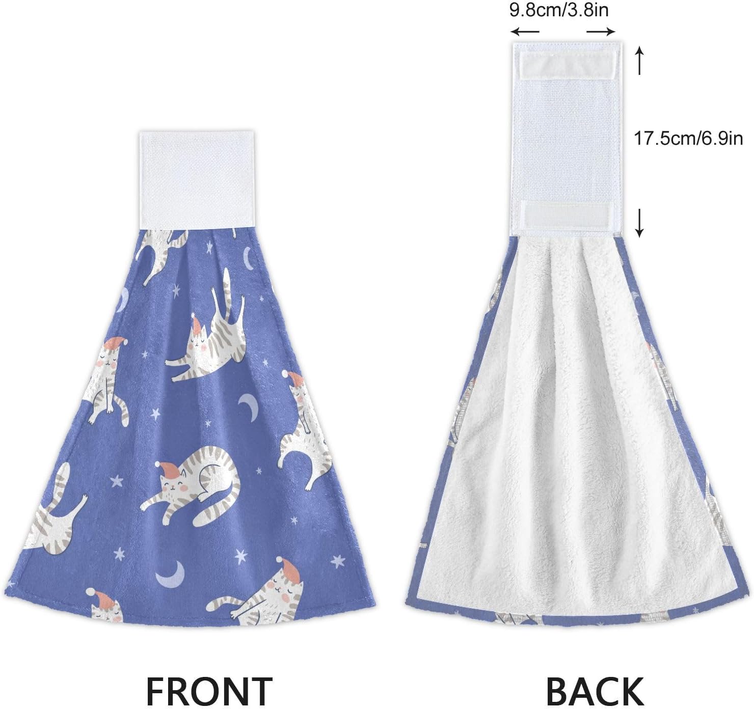 OTVEE Sleeping Cats Pattern Dish Towels 2 Pieces