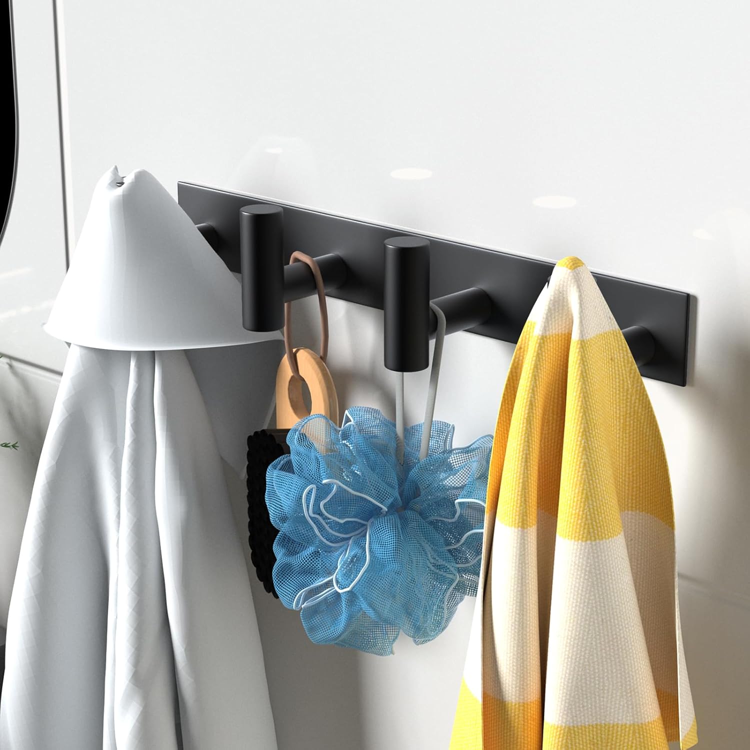 VAEHOLD 2PACK Black Hat and Coat Wall Mount Rack