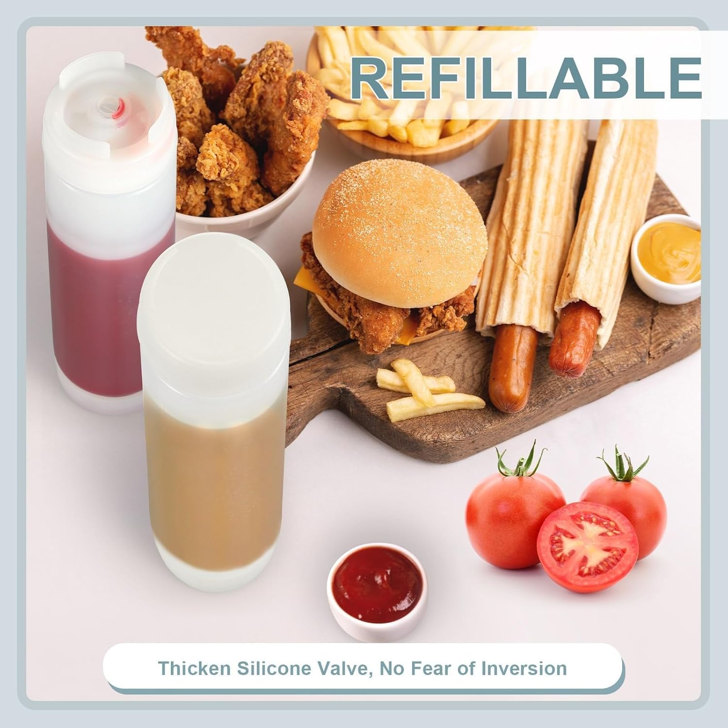 Refillable Squeeze Bottles for Sauces and Condiments