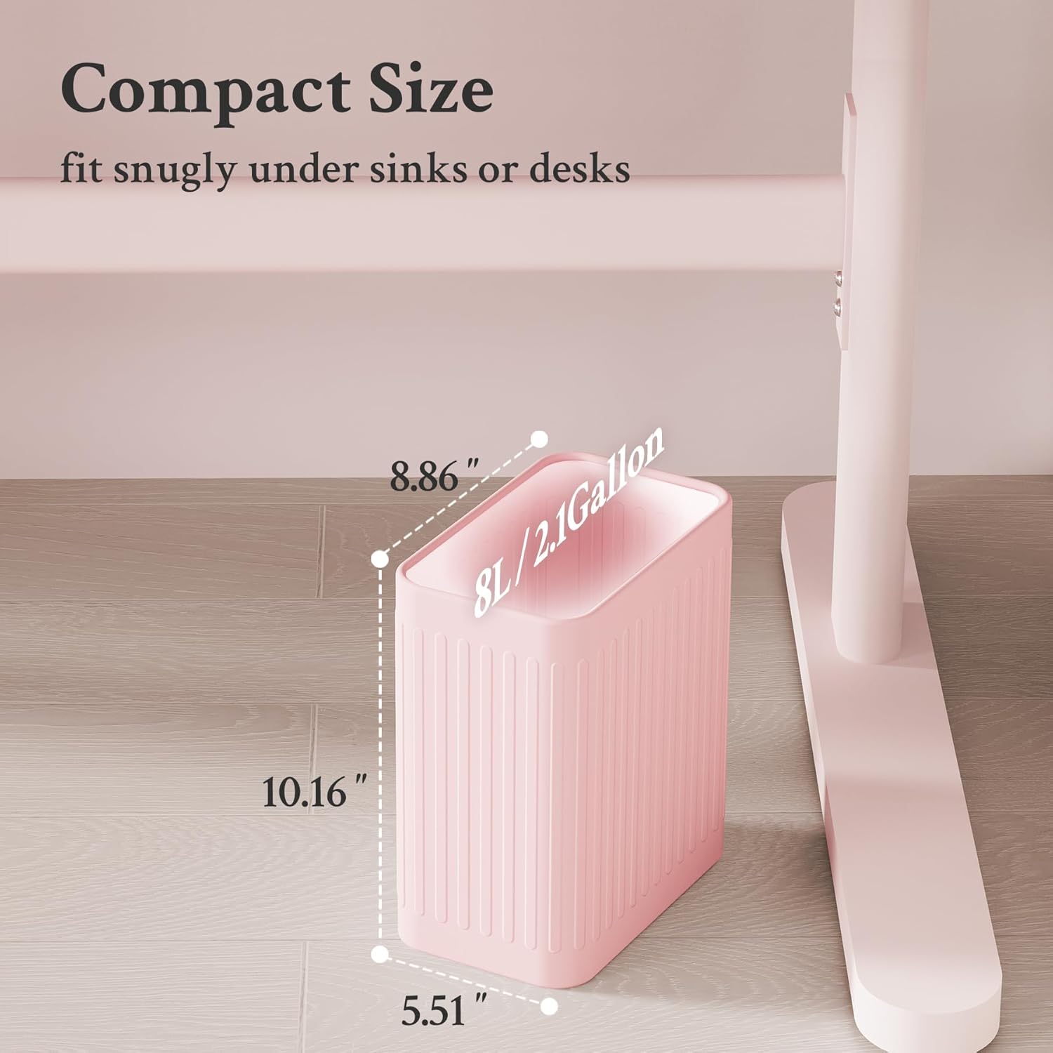 TrashAid Pink 21 Gallon Small Metal Trash Can