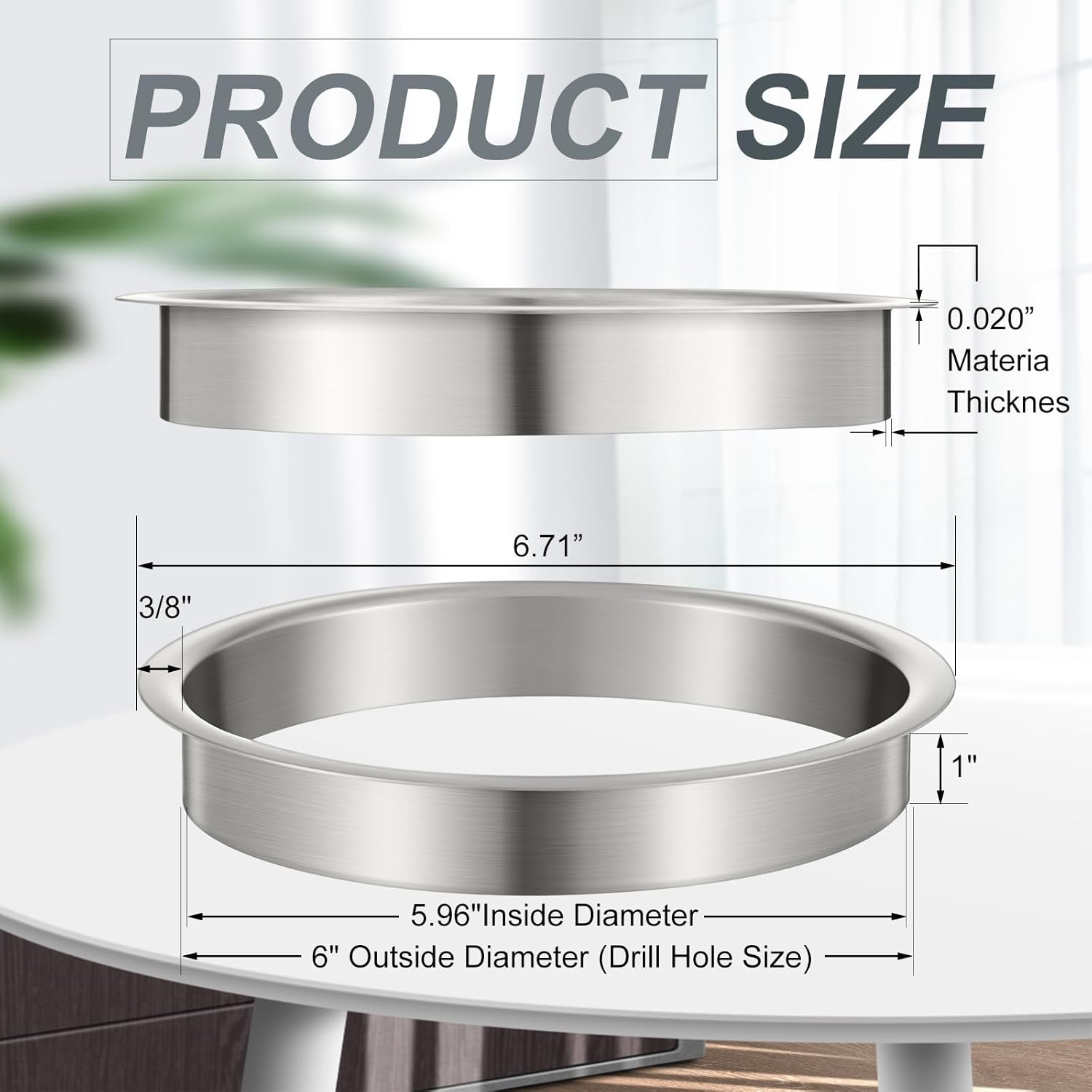 Honeydak 2-Pack 6 x 1 Stainless Steel Trash Grommets