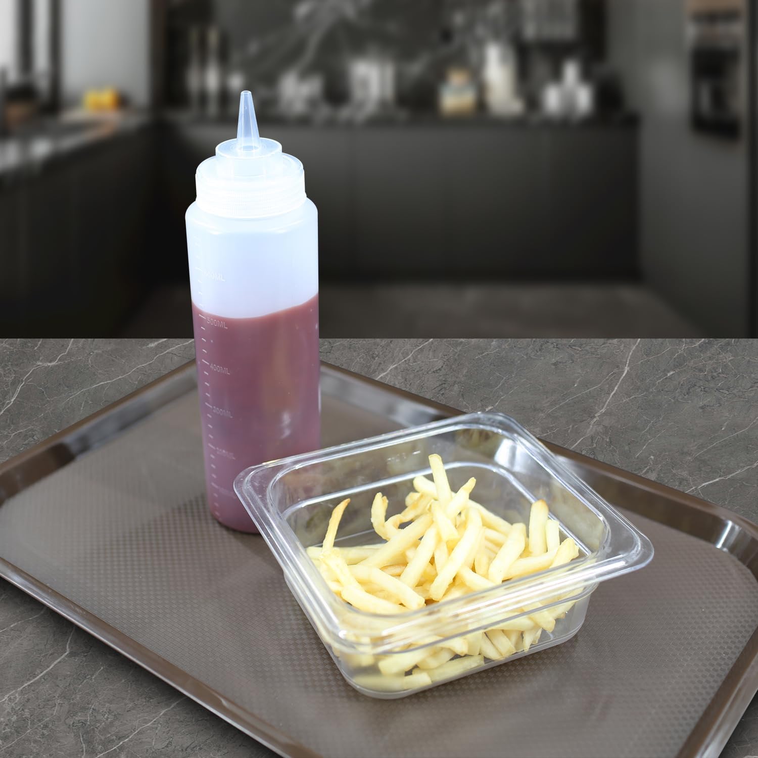 Jiwins 6 Pack 8 oz Condiment Squeeze Bottles with Tip Cap