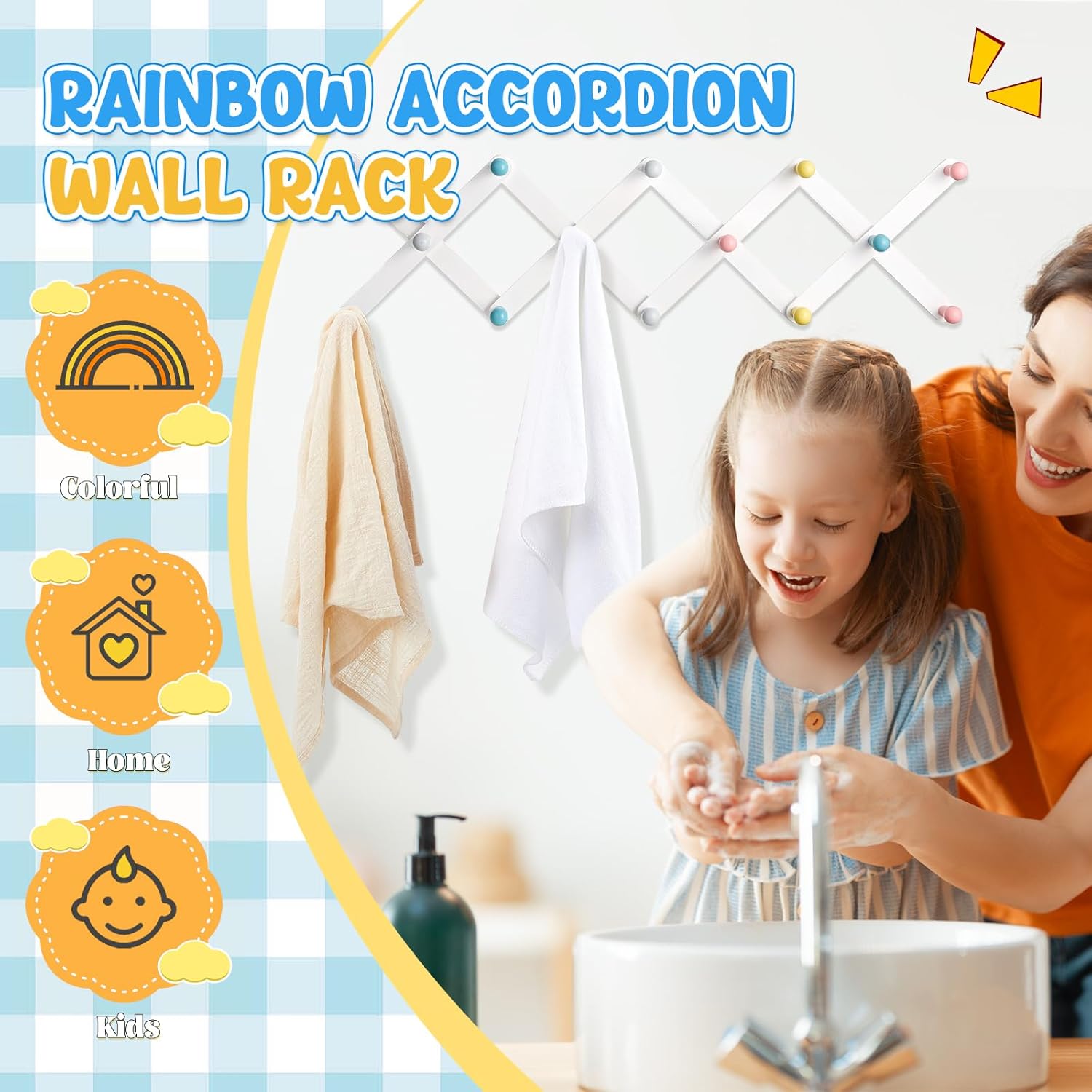 Suzile Expandable Wooden Coat Rack for Kids 1