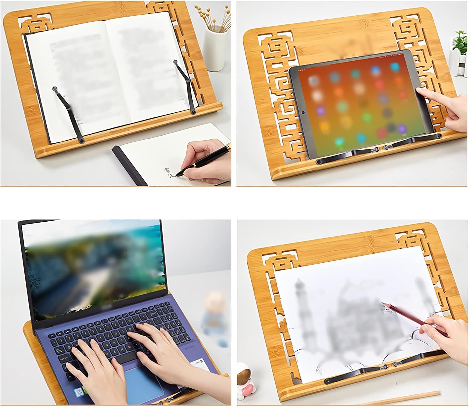 Yuidaaavzz Foldable Book Stand with Adjustable Angles