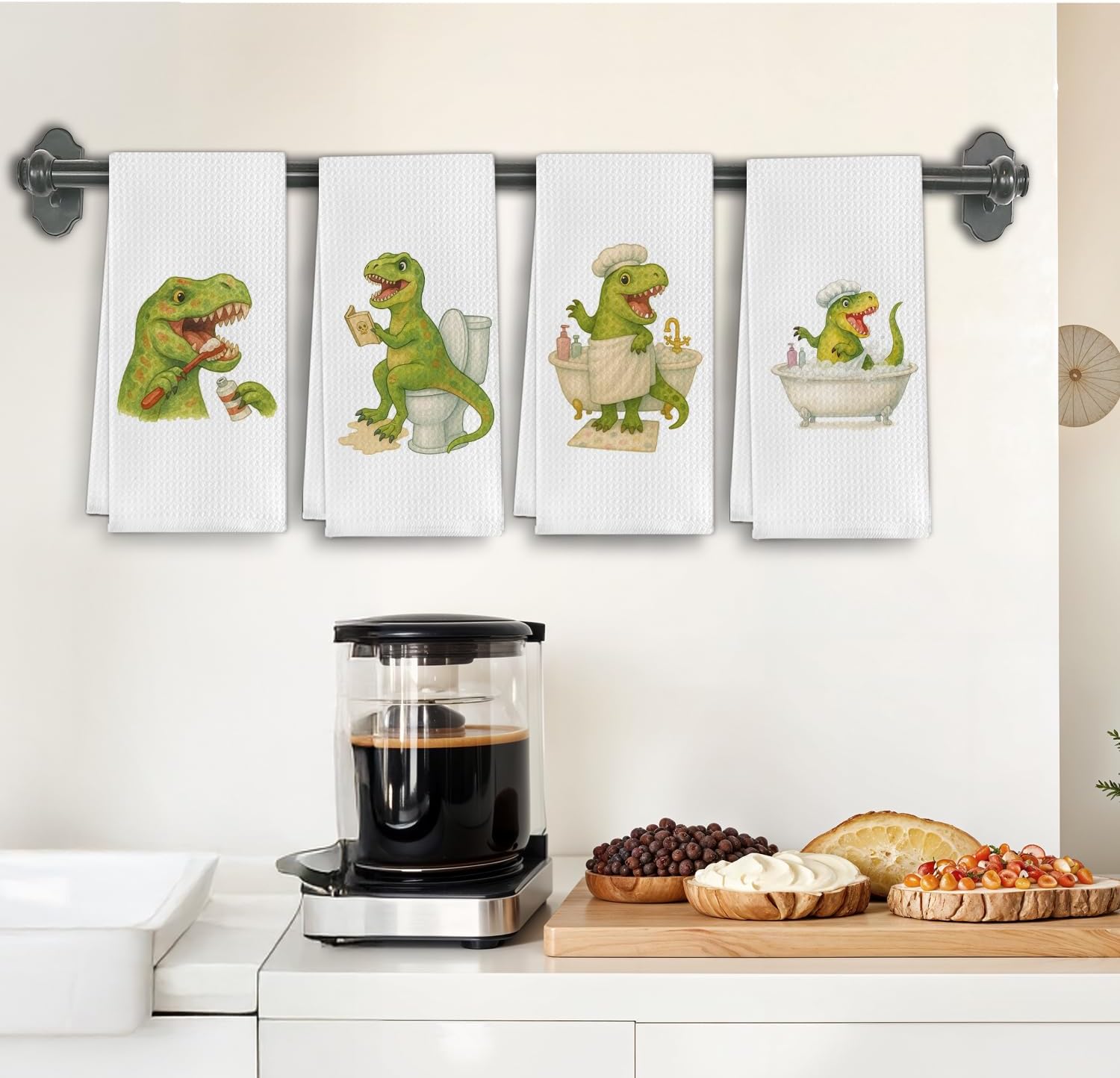 Funny Dinosaur Hand Towels for Kids 16x24 Inch