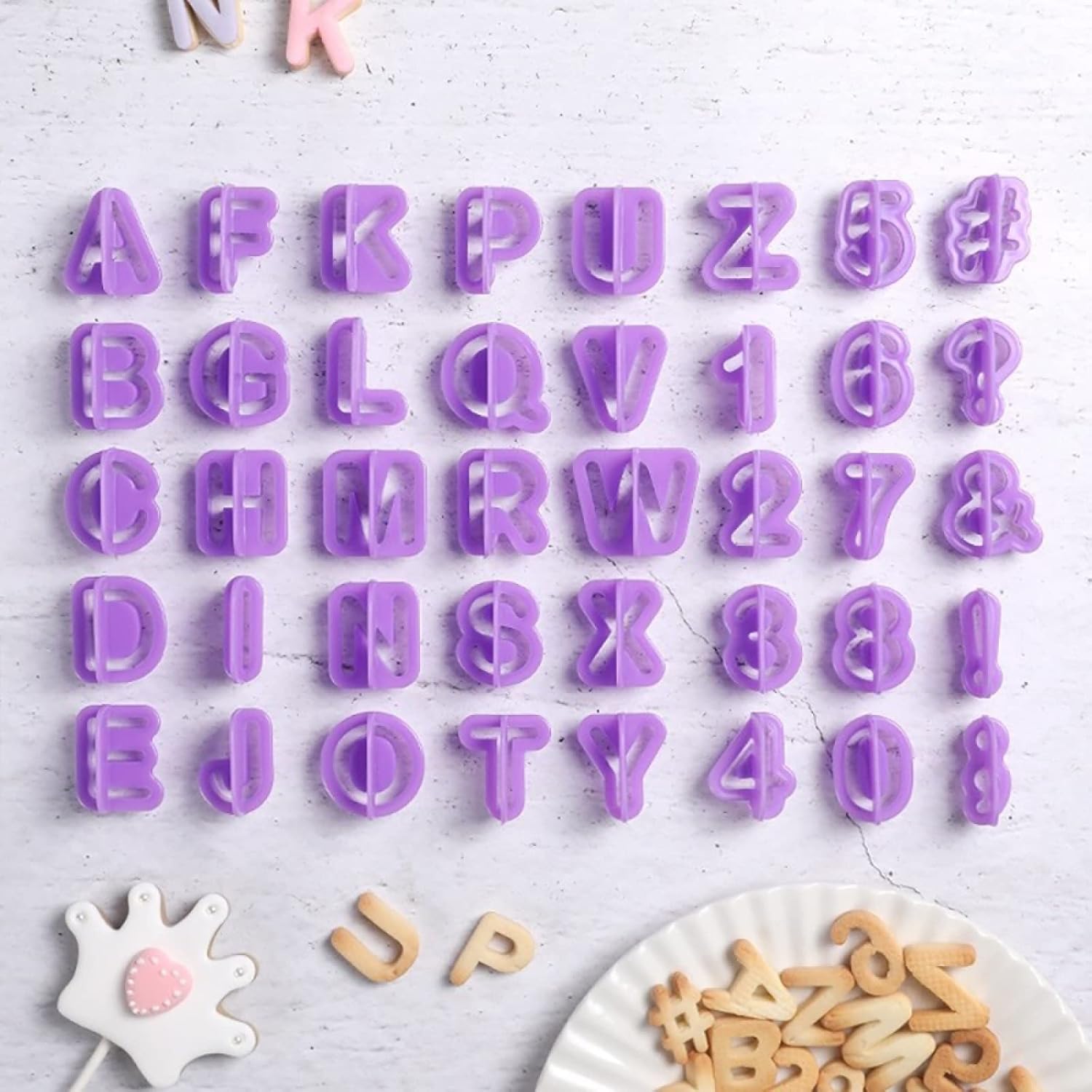 Aggert 40Pcs Silicone Alphabet Cake Molds Set