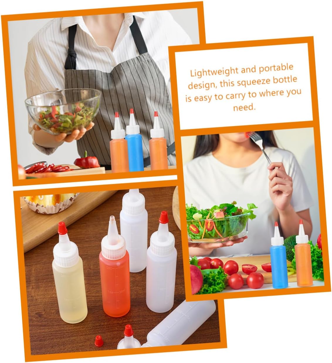 Luxshiny 2oz Mini Condiment Bottles 15pcs Squeeze Bottles