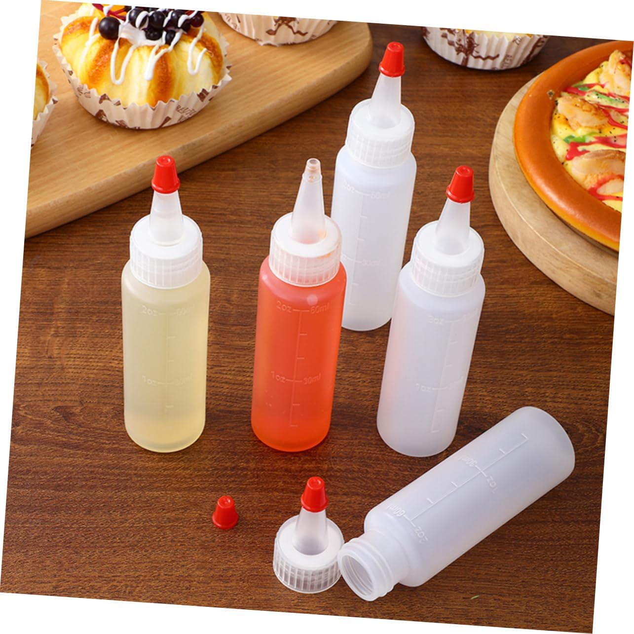MAGICLULU 15pcs Mini Condiment Squeeze Bottles 2oz Set