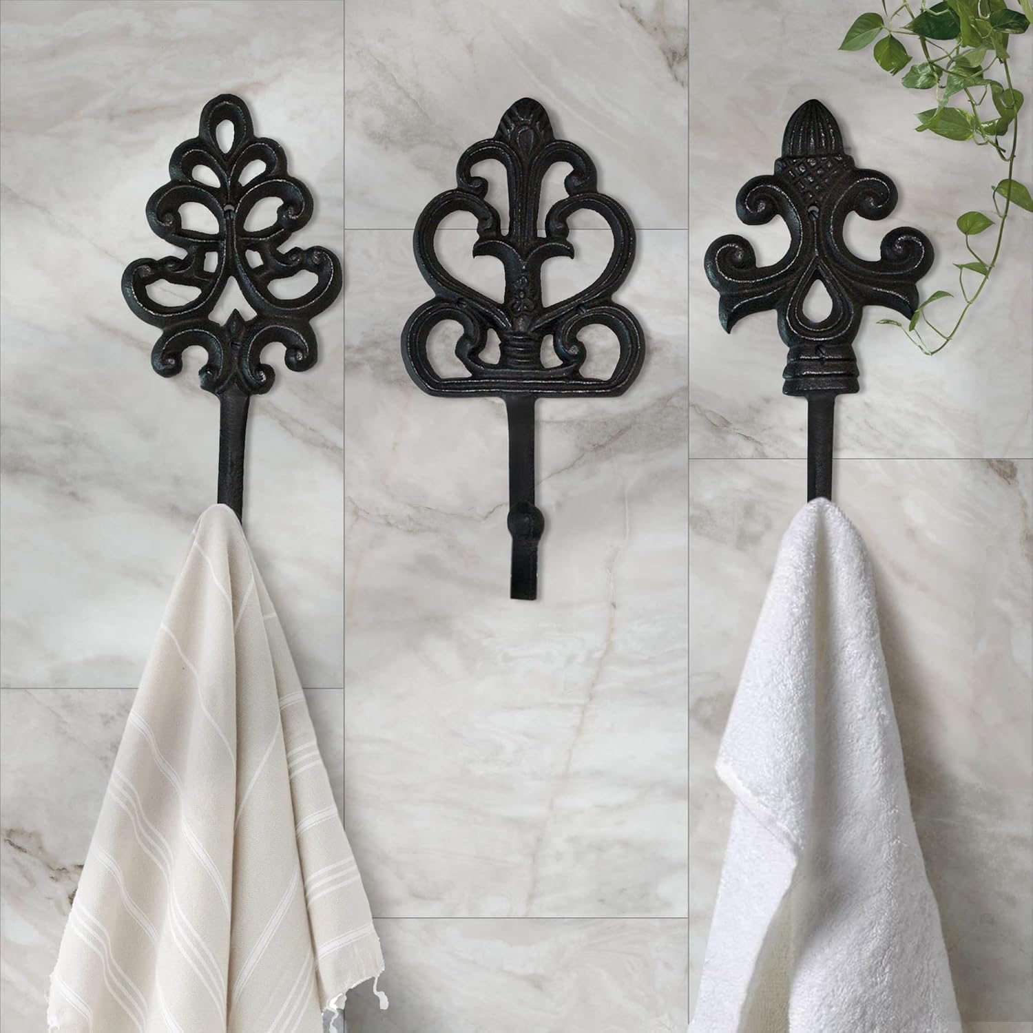 Wallcharmers Set of 3 Rustic Wall Hooks 8 Inch