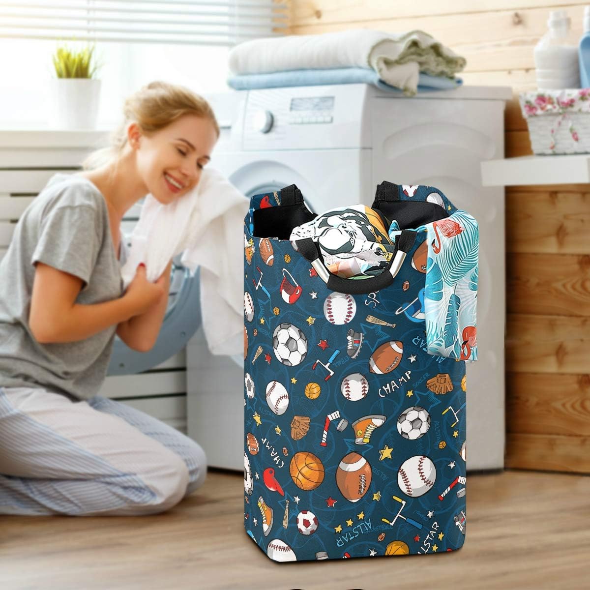 MOYYO Large Foldable Laundry Basket with Handles
