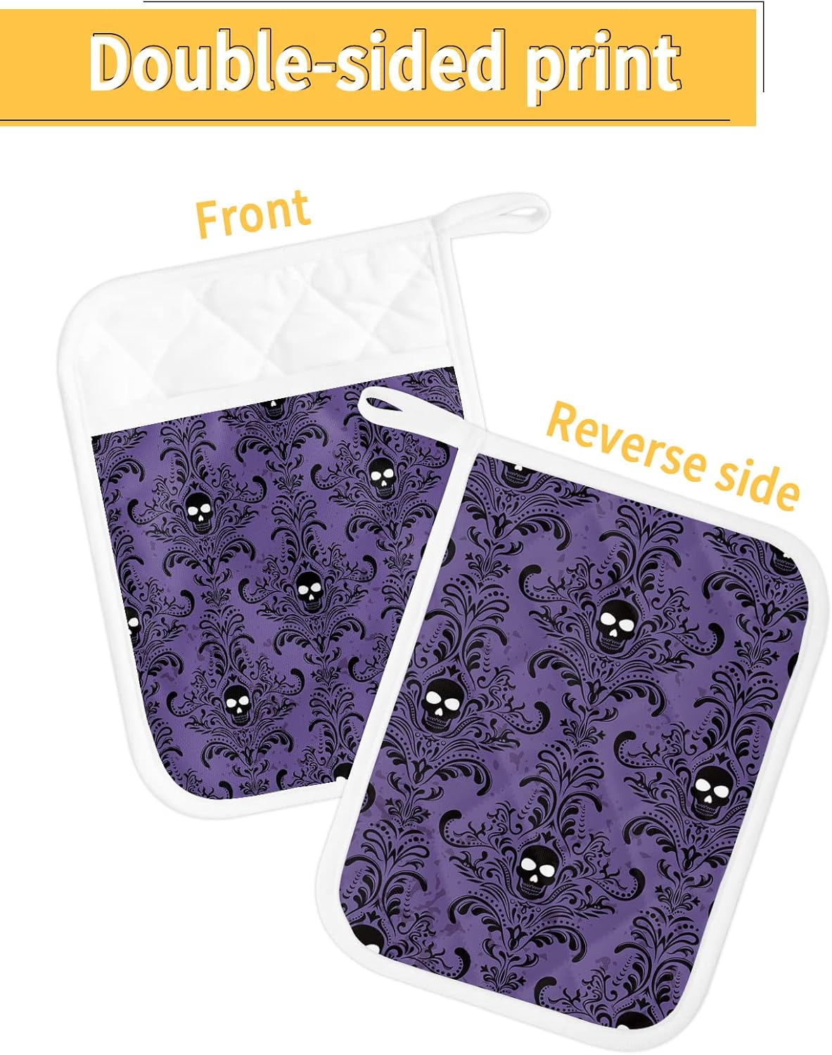 JasmineM Halloween Horror Skull Pot Holders Set of 5