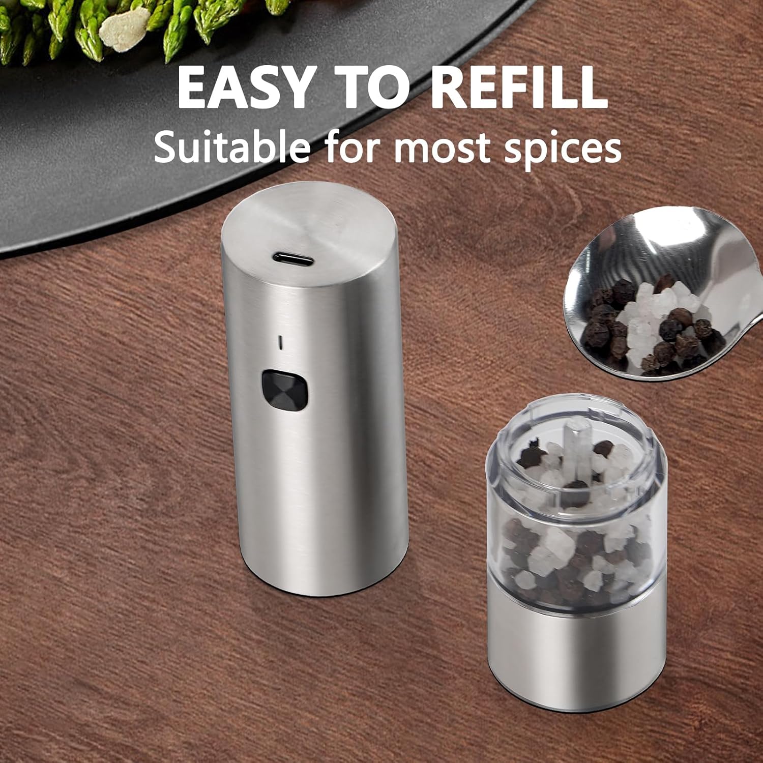 JINGASA Mini Electric Salt Pepper Grinder Set 1