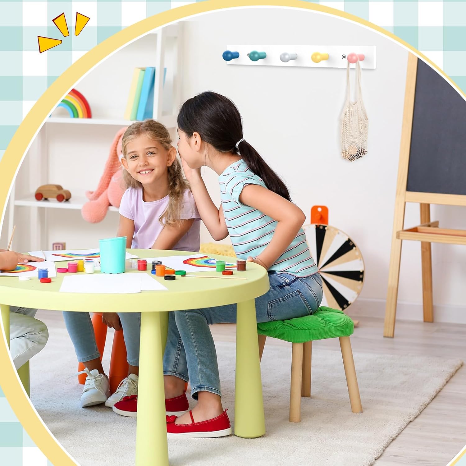 Maitys Rainbow Kids Coat Rack Wall Hooks