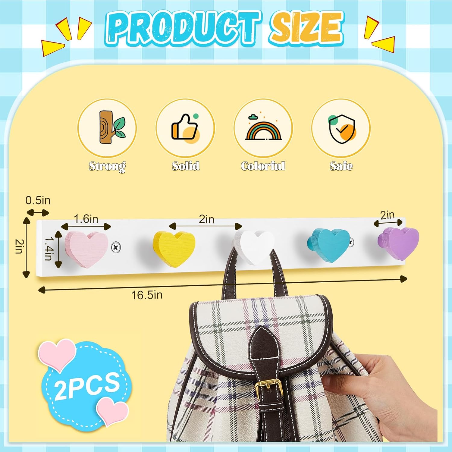 Maitys Kids Heart Shape Wall Coat Rack