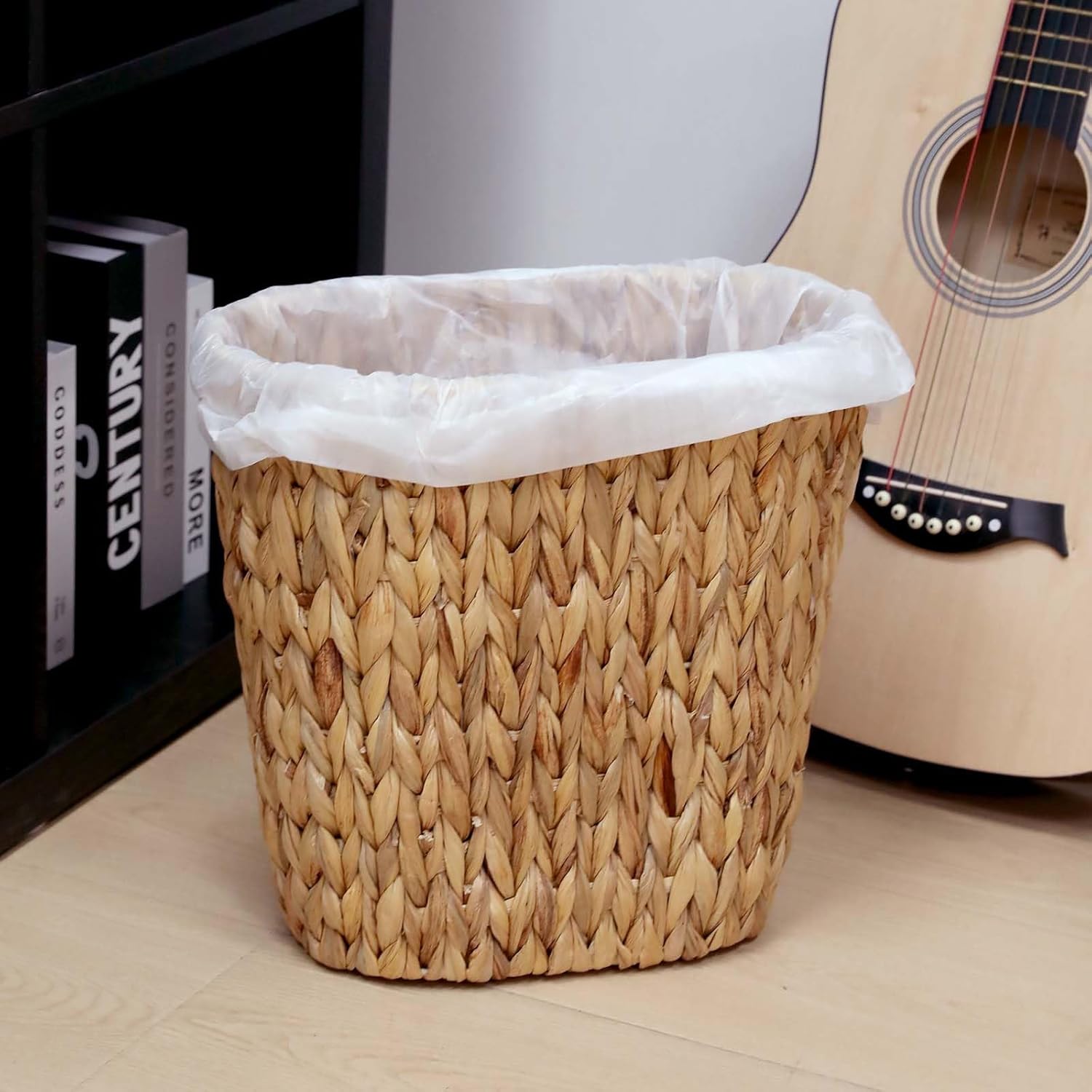 WLLHYF Woven Trash Basket Small Brown Wicker