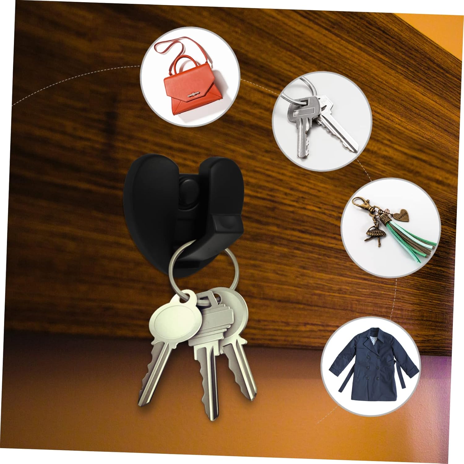 MAGICLULU Gold Heart Shape Wall Mounted Coat Hooks