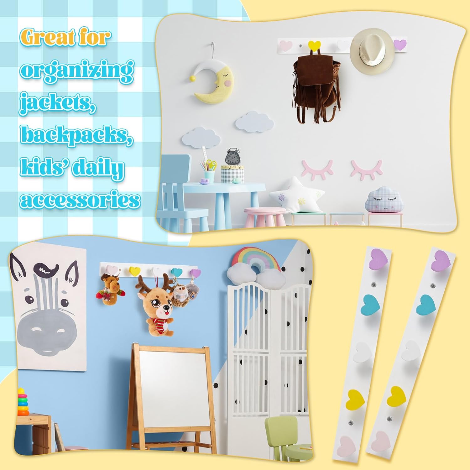 Maitys Kids Heart Shape Wall Coat Rack
