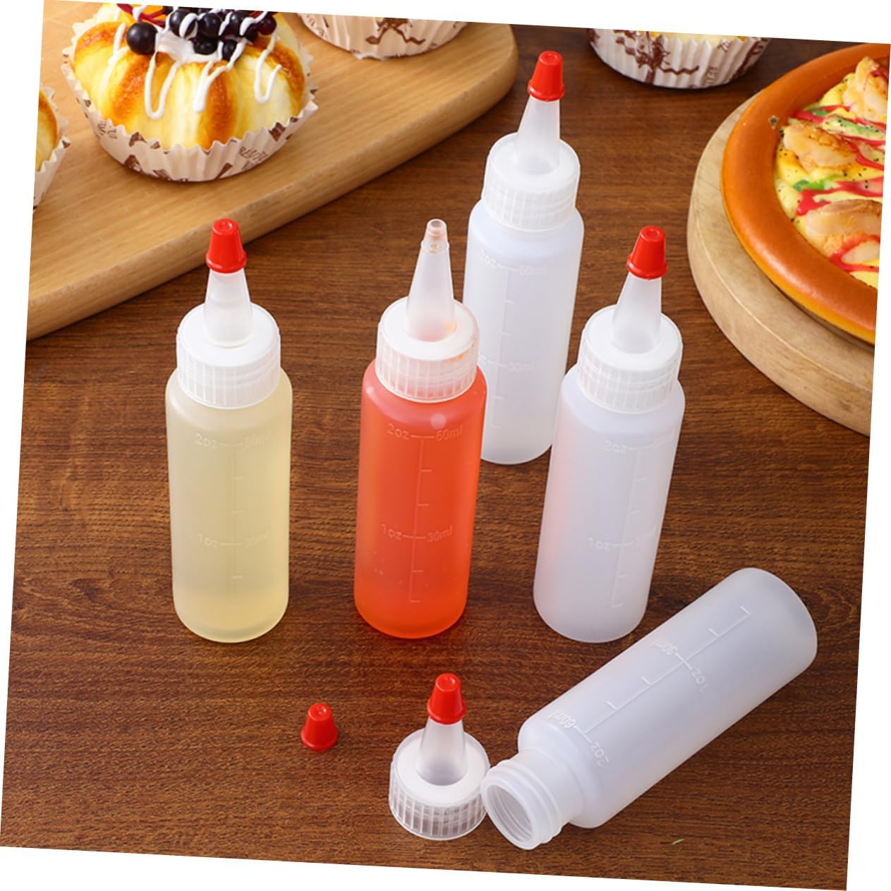 Luxshiny 2oz Mini Condiment Bottles 15pcs Squeeze Bottles