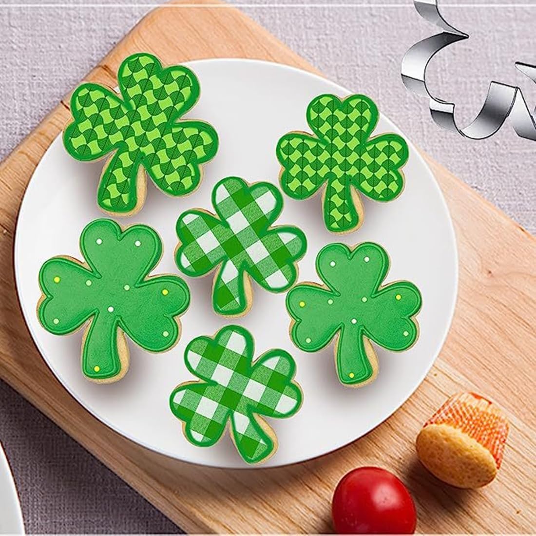 St Patricks Day Shamrock Cookie Cutters 4 Pack Stainless Steel