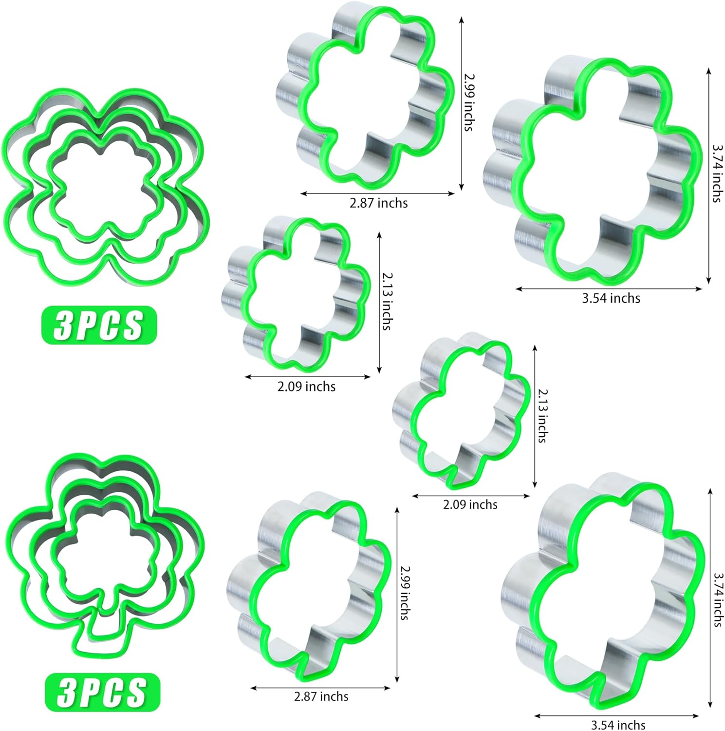 St Patricks Day Clover Cookie Cutter Set
