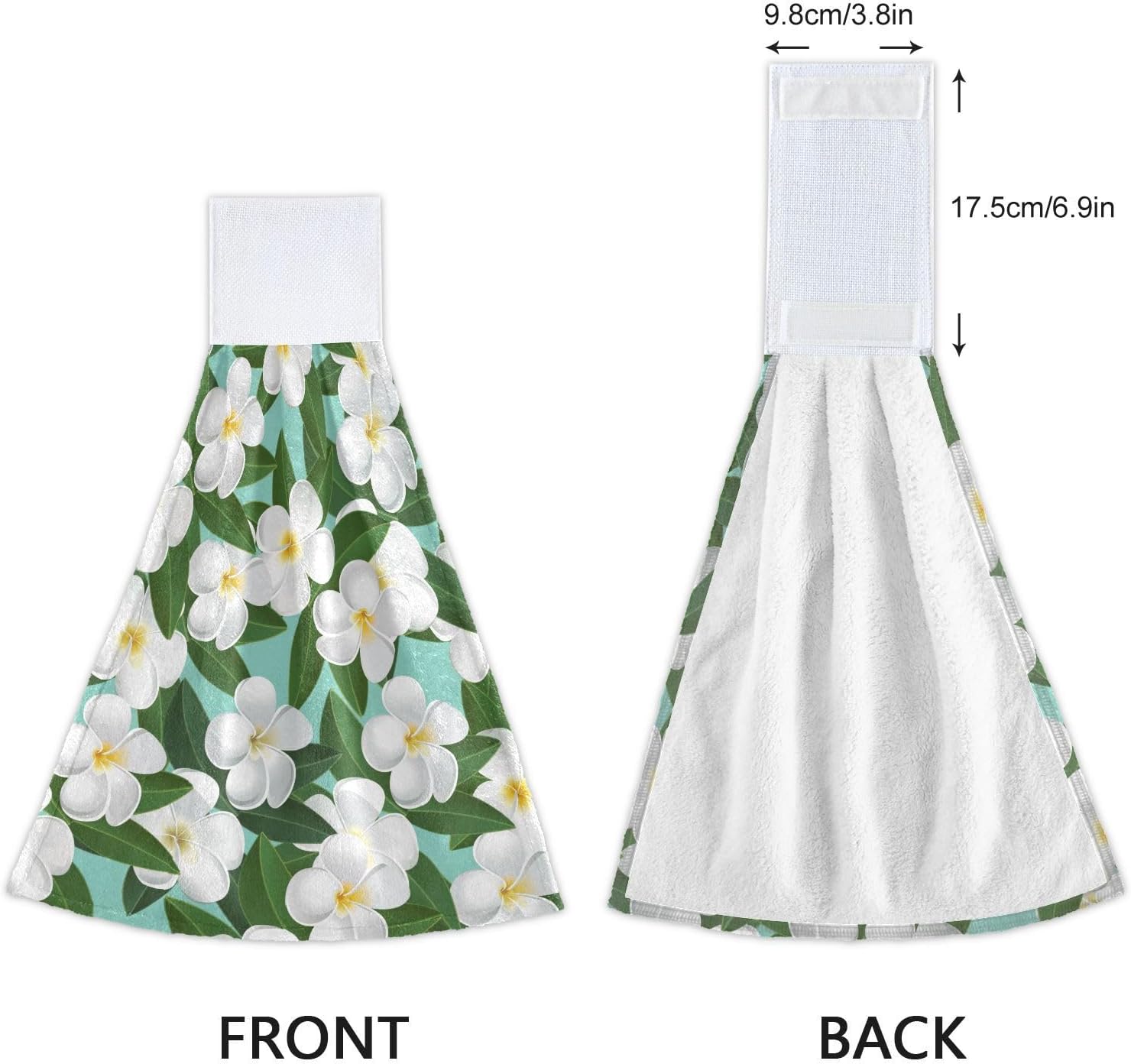 OTVEE Plumeria Flowers Pattern Dish Towels 2 Pieces