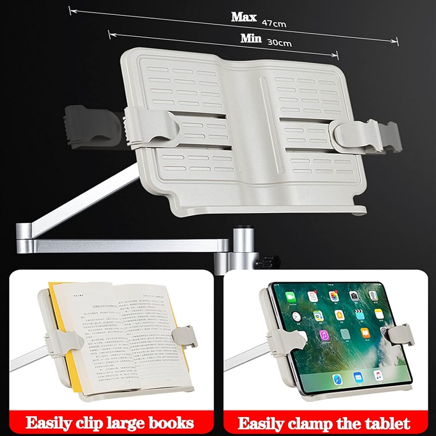 Yuidaaavzz Floor Bookstand with Lamp Foldable Reading Stand