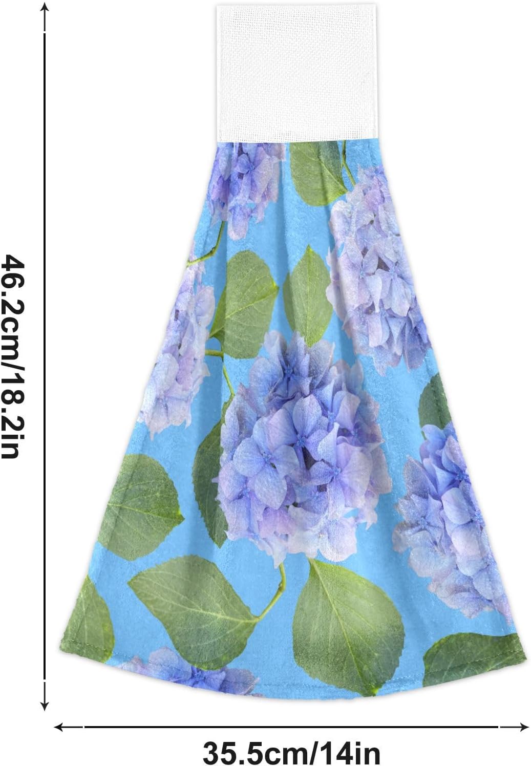 OTVEE Blue Hydrangea Kitchen Towels 2 Pieces