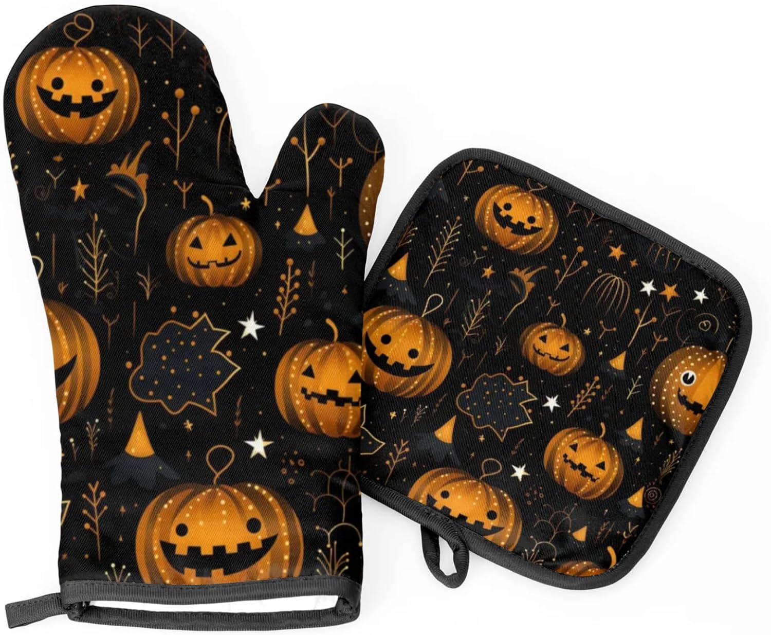 Aglebo Halloween Oven Mitts and Pot Holders Set of 2 1