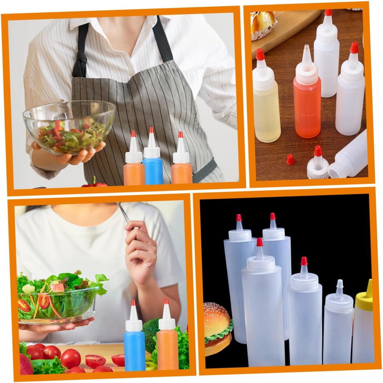 DECHOUS 15pcs Mini Condiment Squeeze Bottles 2oz