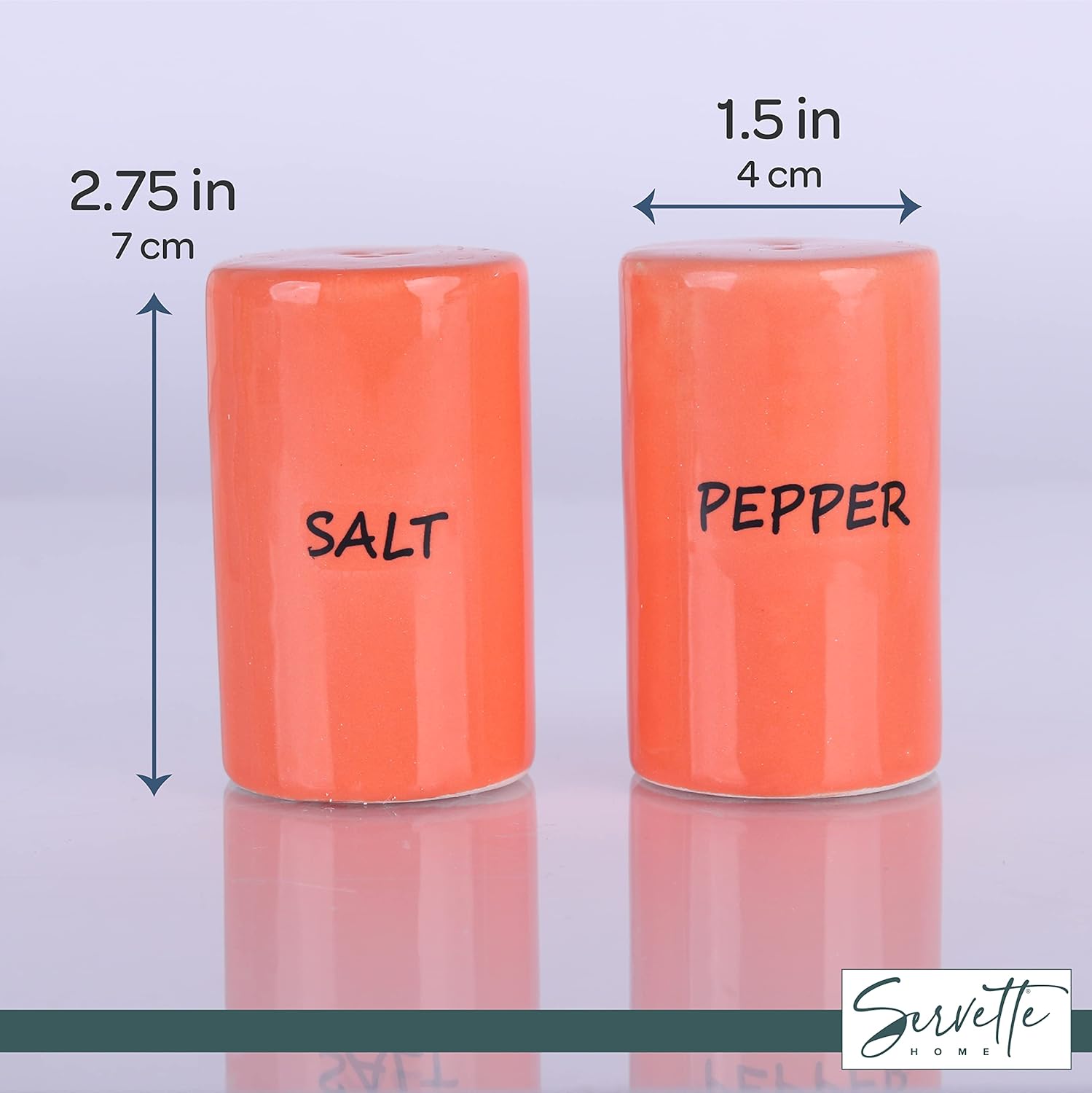 Orange Salt Pepper Shakers Ceramic Set