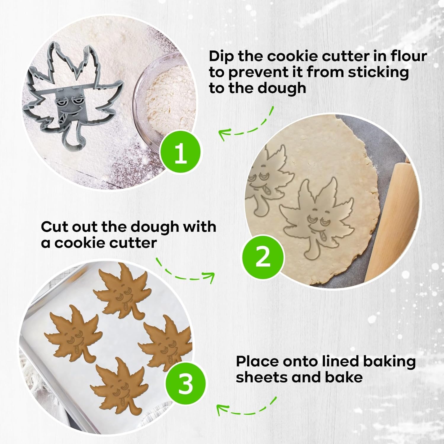 Moose Goods Marijuana Cookie Cutters Set Of 3 Hemp Weed Shaped