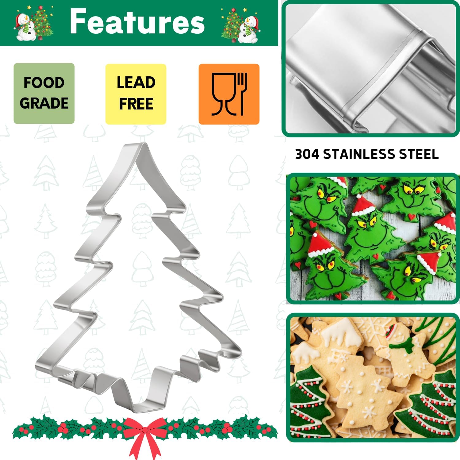 Orapink Large 5 Inch Christmas Tree Cookie Cutter