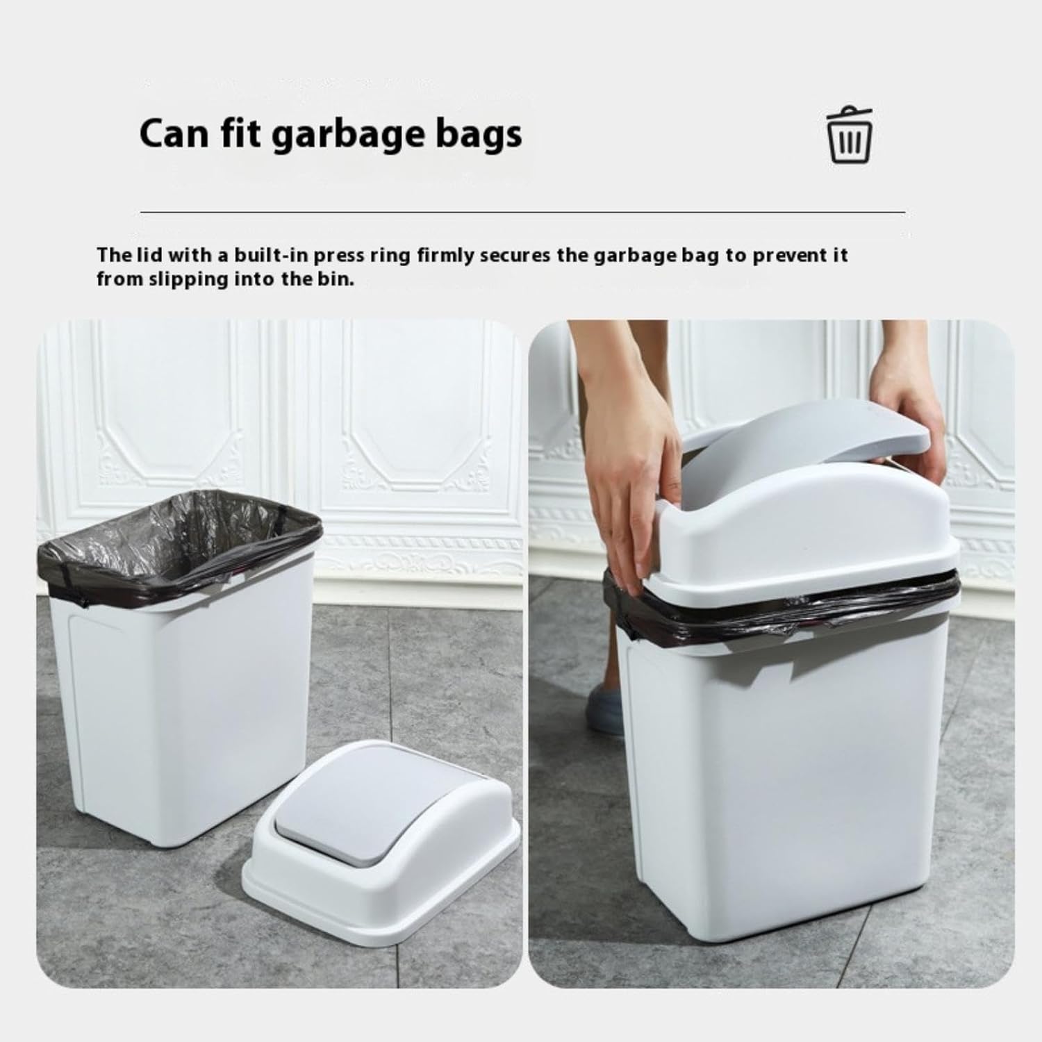 Gooddyiyukey 55 Gallon Plastic Trash Can with Lid