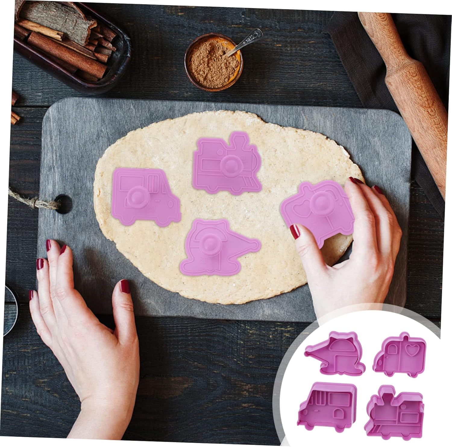 NOLITOY 12pcs Cartoon Biscuit Mold Baking Set
