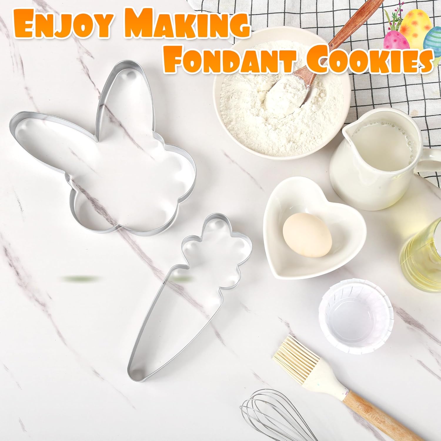 2pcs Extra Large Easter Cookie Cutters with Bunny and Carrot Shapes