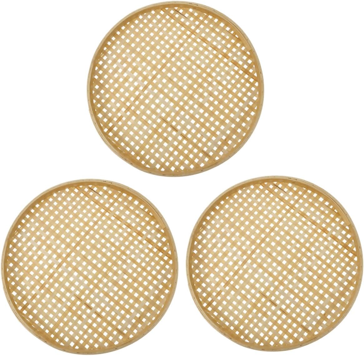 BEBEMOKO Bamboo Sieve Colander Storage Basket