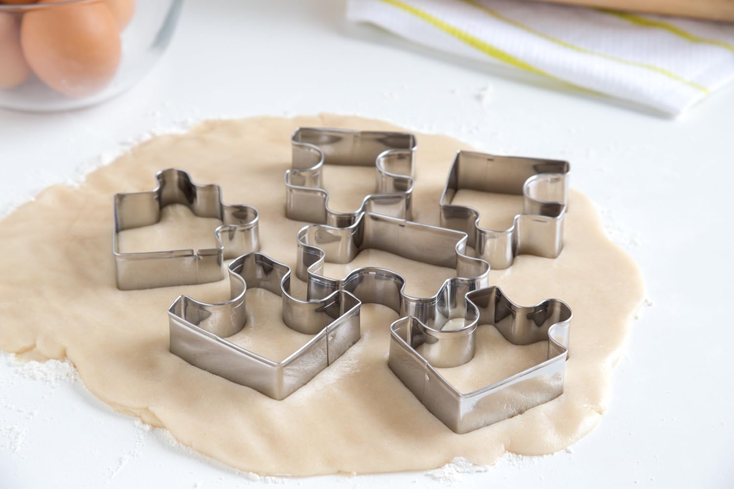Fox Run Puzzle Pieces Cookie Cutter Set 6-Piece