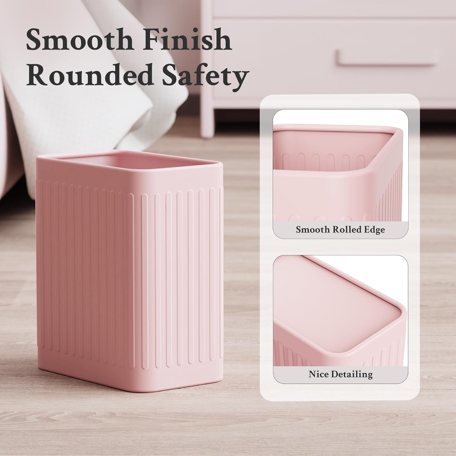 TrashAid Pink 21 Gallon Small Metal Trash Can